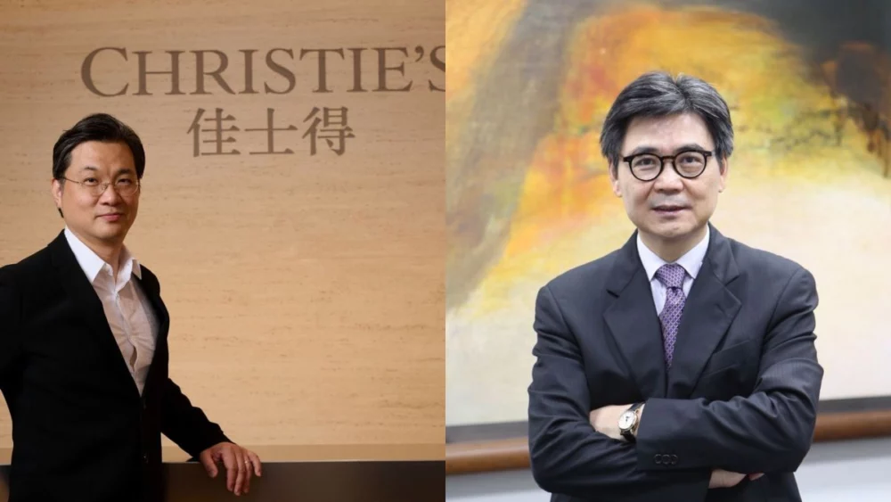 圖／香港佳士得（Christie's）副主席張丁元（左）與蘇富比（Sotheby's）亞洲區主席林宛嫺來台對談，堪稱藝術界的領袖對話。（長庚大學 提供）